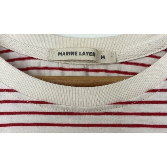 Marine Layer Melanie Dress Red Cream Size Medium Coastal Nautical Beach Vacation - Picture 7 of 7